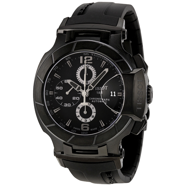 Stunning Tissot T-Race T048.427.37.057.00 Automatic Jet Black Face Stainless Steel Dive Watch