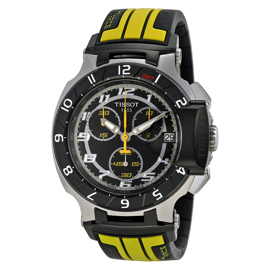 Tissot T-Race Collection Men's Watch - Sporty Chronograph - Stainless Steel - Black Face - 50m Water Resistant