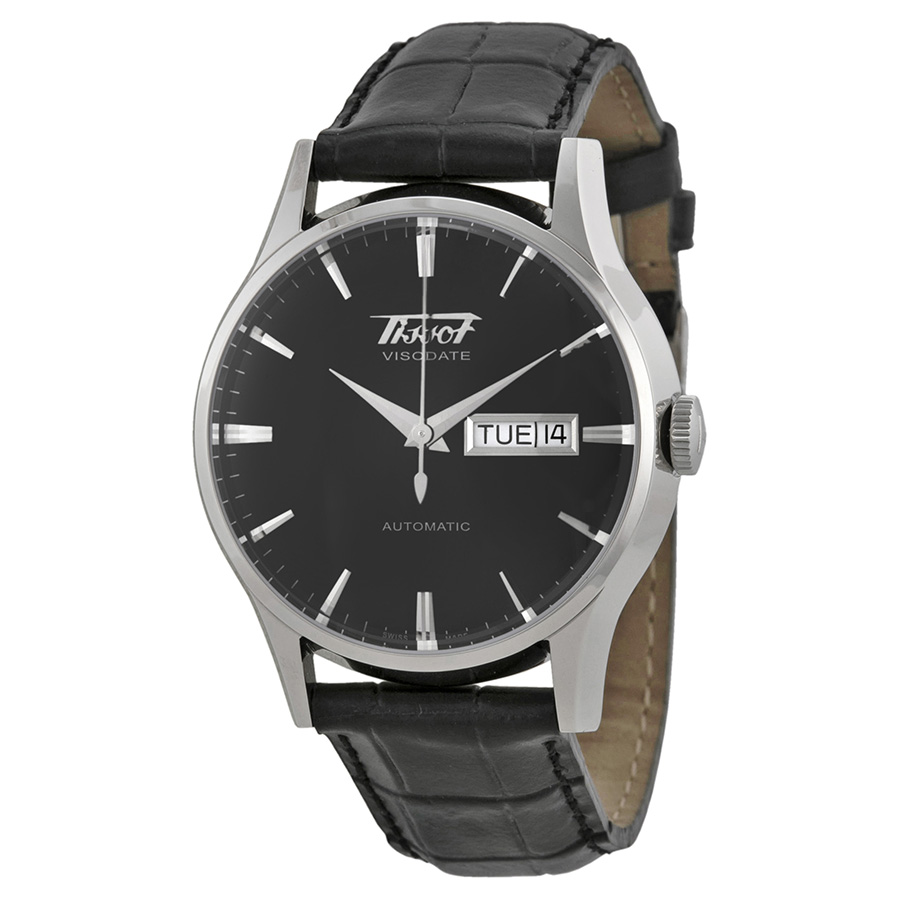 Tissot T-Sport Clone 41mm Automatic Silver Tone Case Black Face Diver Watch
