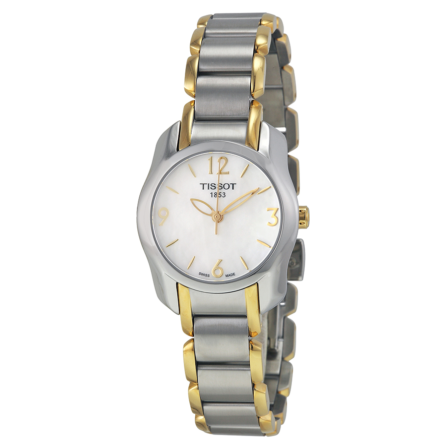 Tissot T-Wave T0232102211700 Lady's Elegant Gold-Tone Quartz Watch with Sparkling Bezel