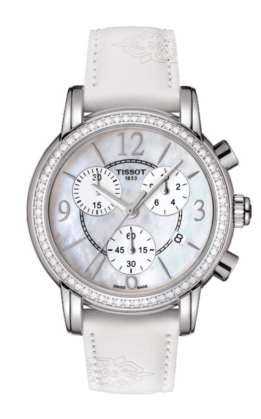 Tissot Dressport Mother Of Pearl White Dial Stainless Steel With Diamonds 35mm Ladies Watch