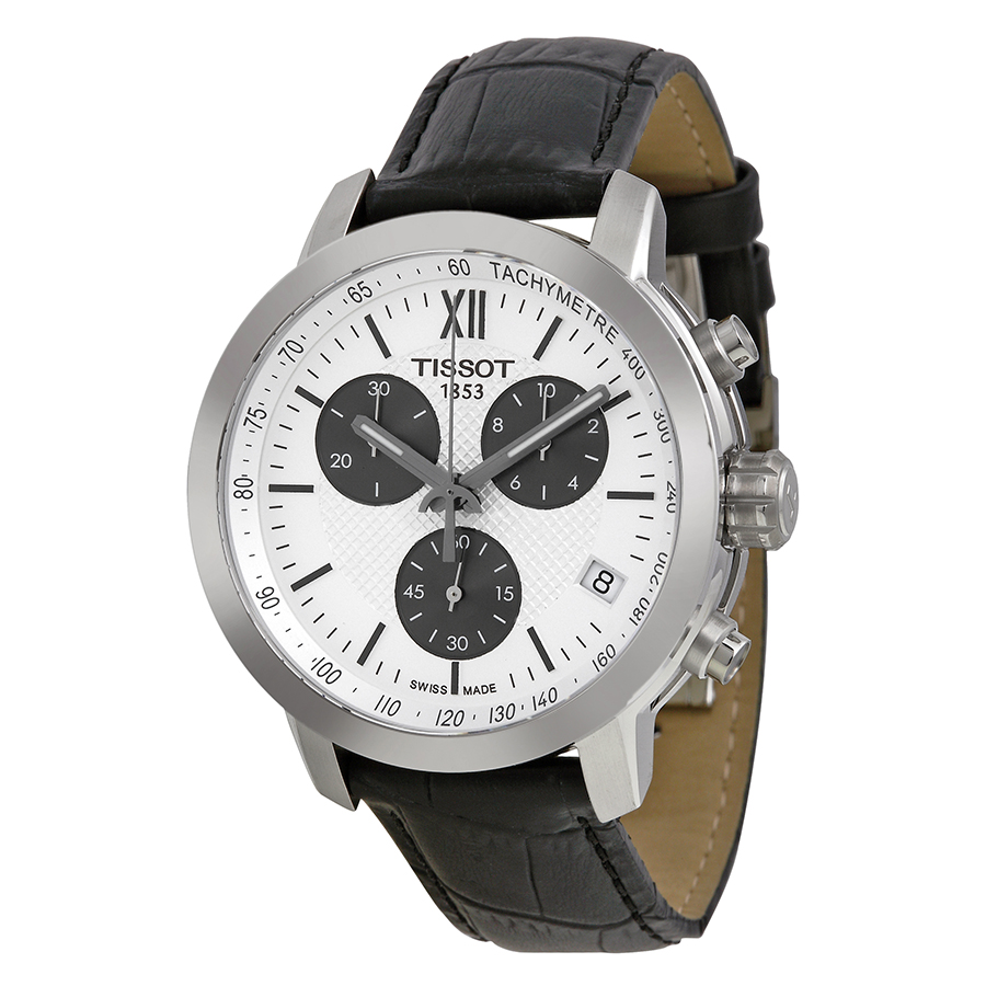 Tissot T055.417.16.038.00 - Swiss Quartz Chronograph - Black Leather Strap Watch