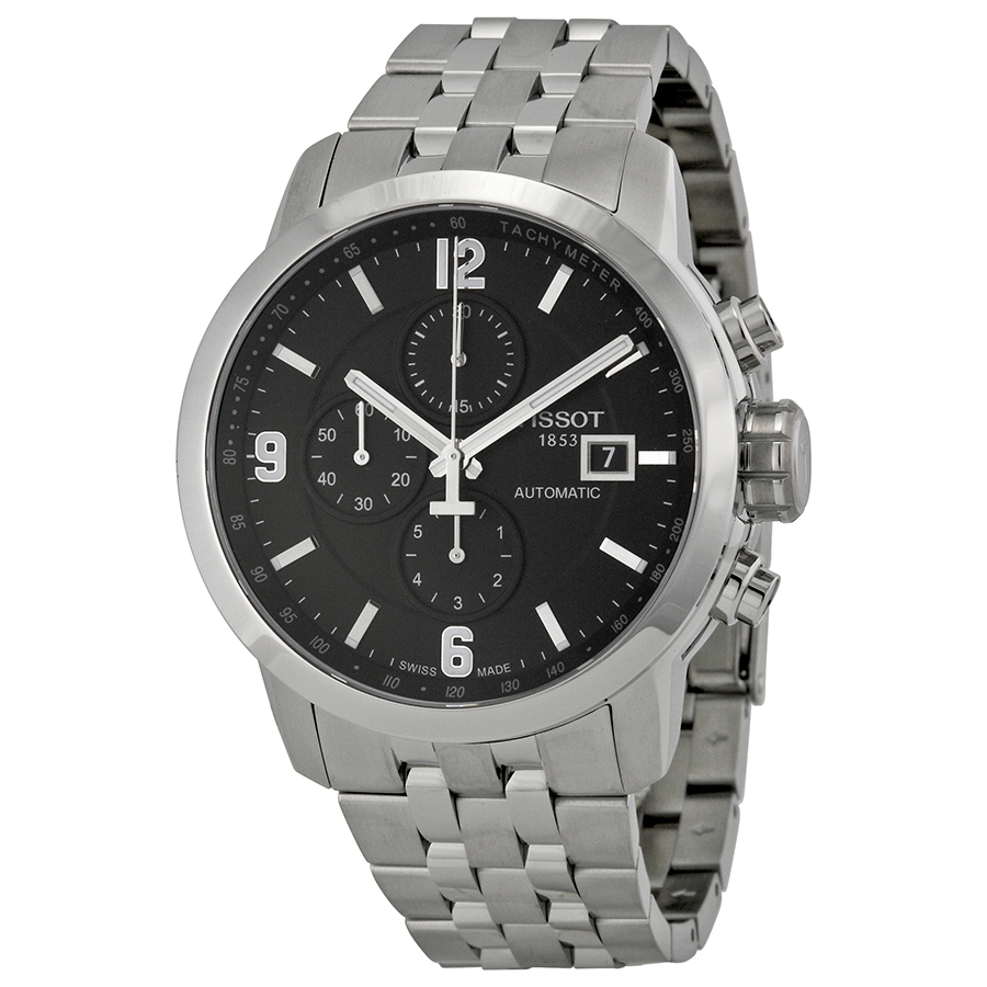 Tissot T0554271105700 Stainless Steel Timepiece - Automatic Movement, Jet Black Face, 43mm Case