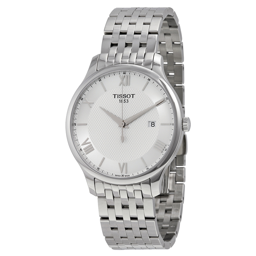 Tissot T-Classic Silver Dial Leather Strap Quartz Dress Watch