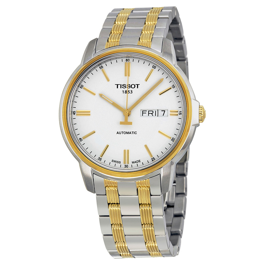 Tissot Automatic Chronograph Watch with Black Dial and Leather Strap