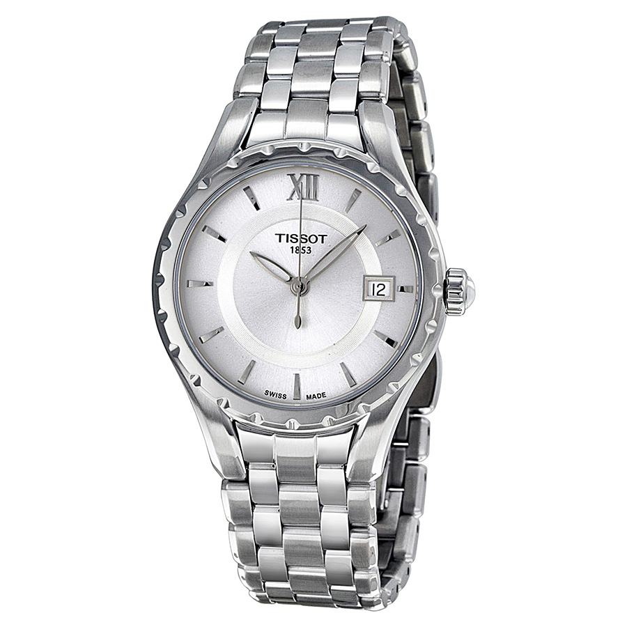 Tissot Ladies Chronograph Diamond Case Swiss Automatic White Face Watch