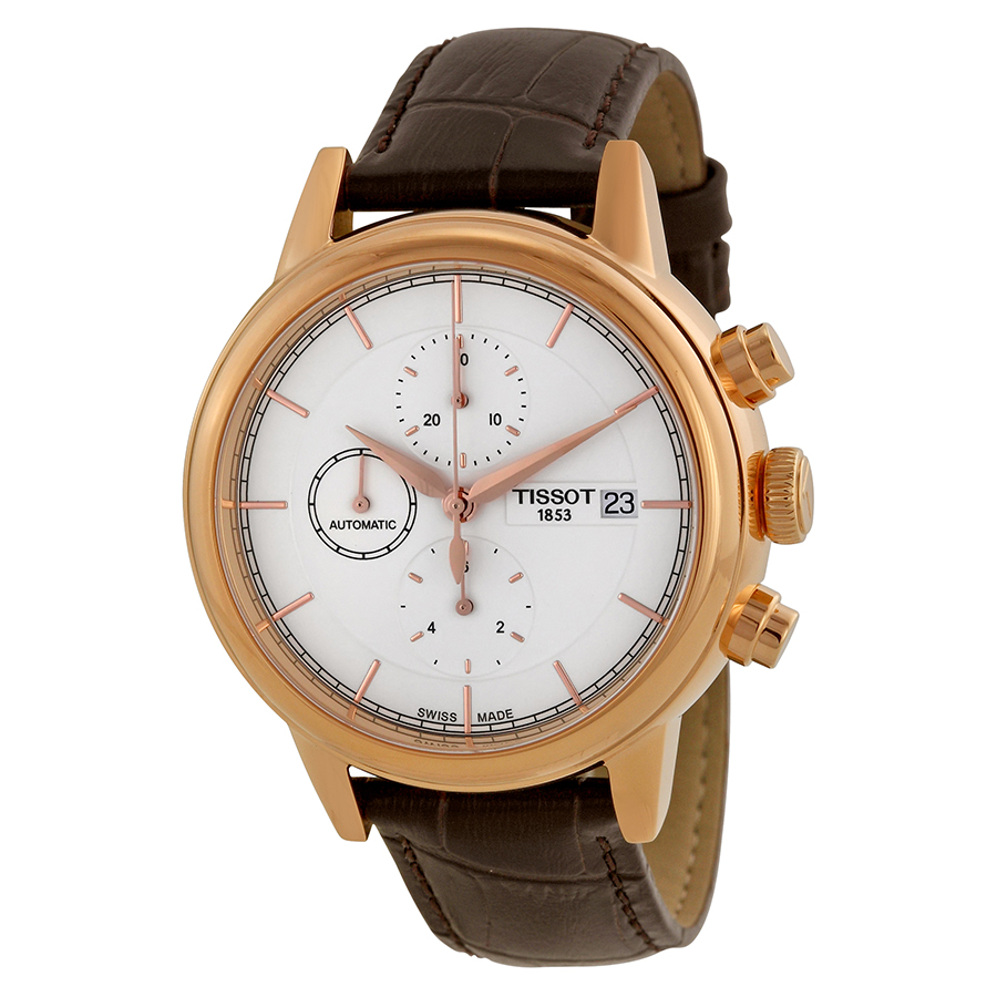 Tissot Heritage Chrono Rose Gold Steel Watch, 18k玫瑰金色调自动计时