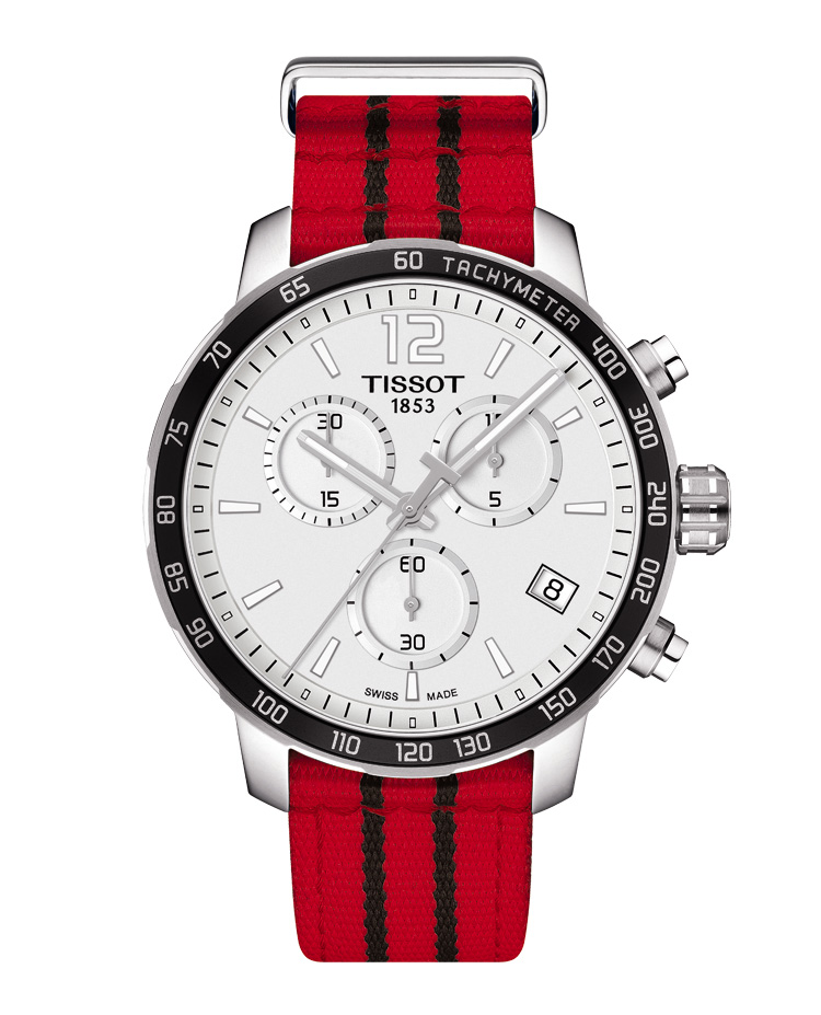 Tissot Chronograph Reps Swiss Quartz Steel Case Blue Face Tachymeter Watch