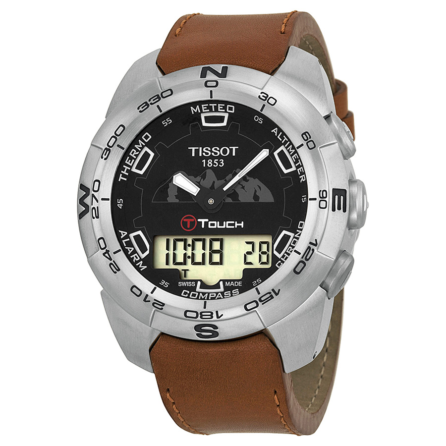 Swiss Tissot Touch Collection Clone, Elegant Quartz Watch with Polished Steel Case & Black Dial