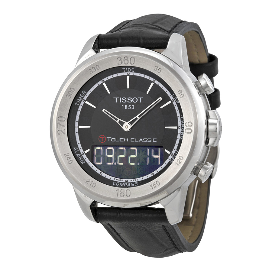 Tissot Touch Clone Men's Automatic Silver Tone Watch with Blue Accents