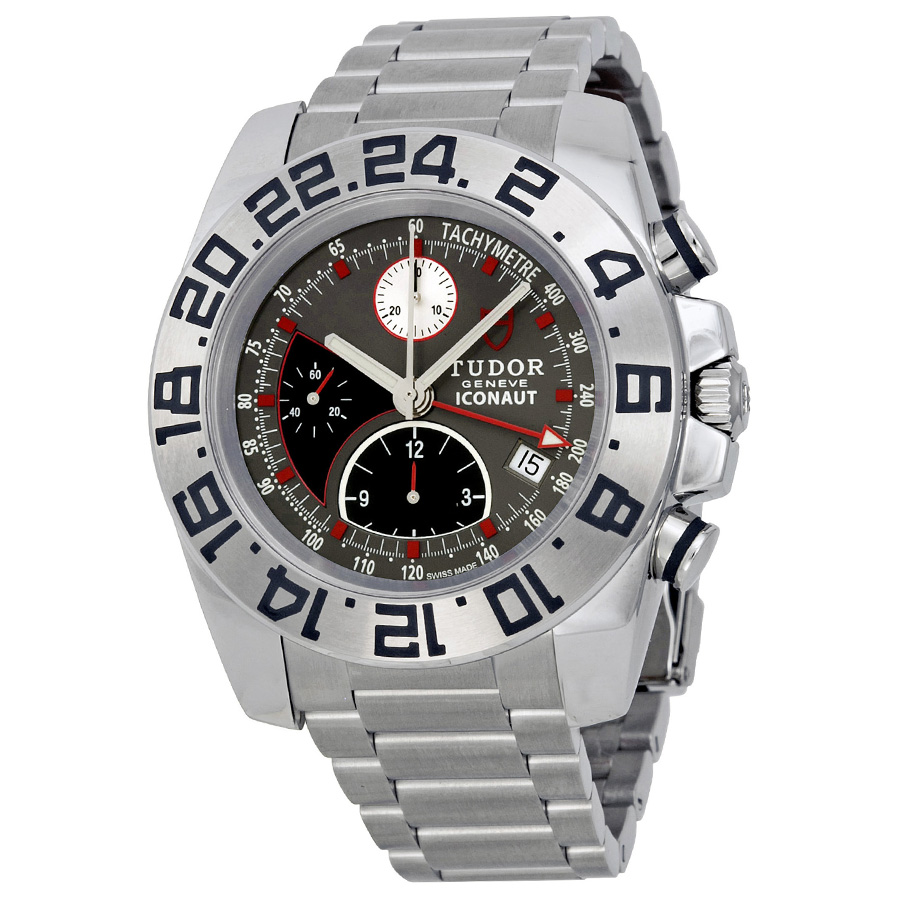 Tudor Iconaut Automatic Chronograph Men's Watch - Swiss Clone, Stainless Steel, Black Dial