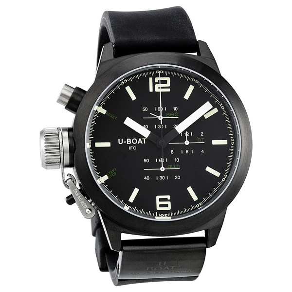 U-Boat 1021 Stealth Black Diver's Watch - Automatic Caliber - 42mm Steel Bezel