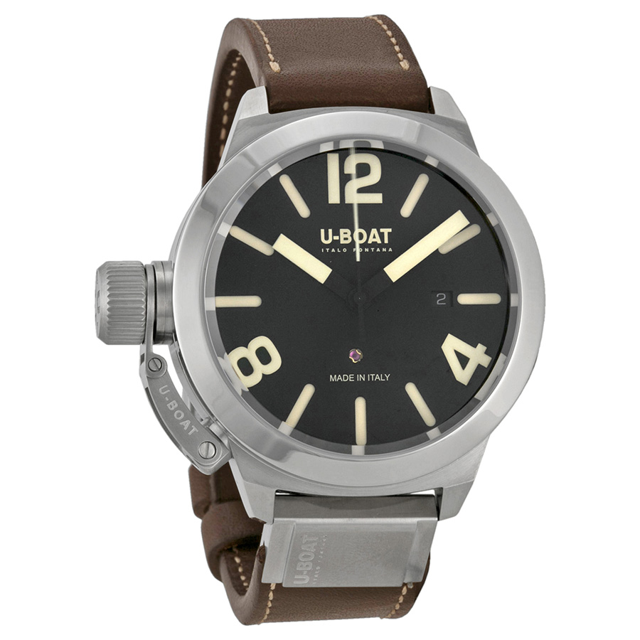 U-Boat 7127 Steel Pilot Watch - Swiss Automatic - Night Vision Black Face