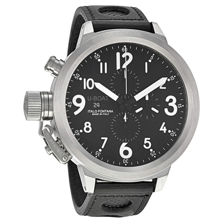 U-Boat Flightdeck 1757 Clone Automatic pilots Watch - Black Titanium Case Jet Black Dial 100m Water Resistant
