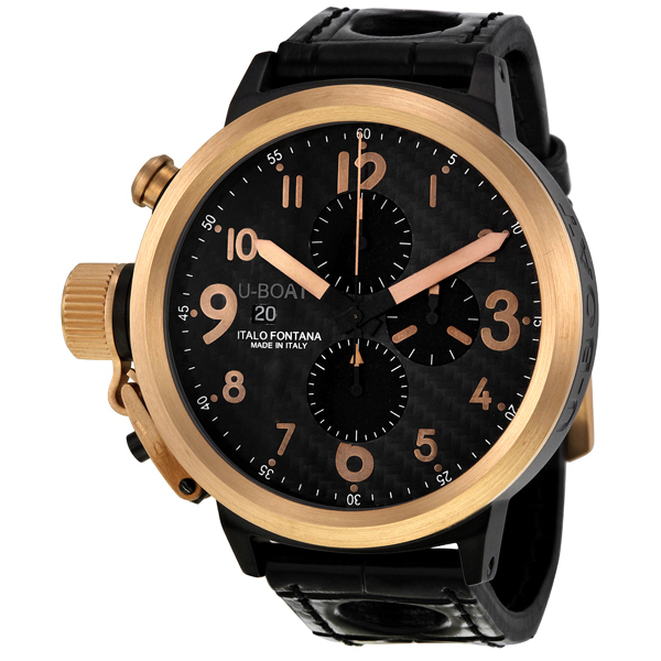 U-Boat Flightdeck Pilot 1838 Imitation with Swiss Chronograph Jet Black Face Water-Resistant 44mm Watch
