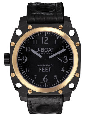 U-Boat Dive Master 5328 Clone Automatic 42mm Blacked Out Case Water-Resistant Dive Watch