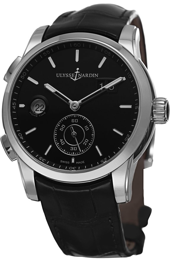 Ulysse Nardin GMT Master Clone Auto Dual Time Steel Bezel Jet Black Face 3343126-92