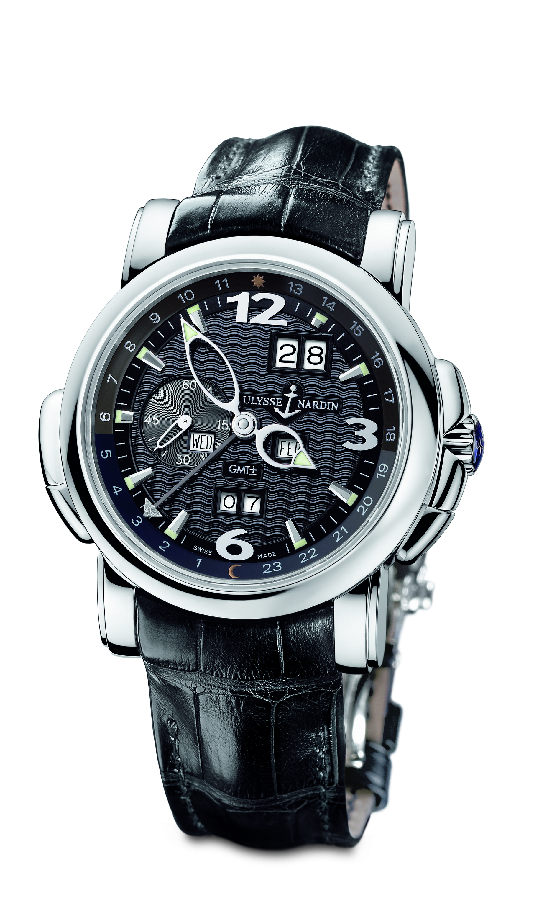 Ulysse Nardin GMT Master Clone 320-60-62 Jet Black Face Automatic Watch