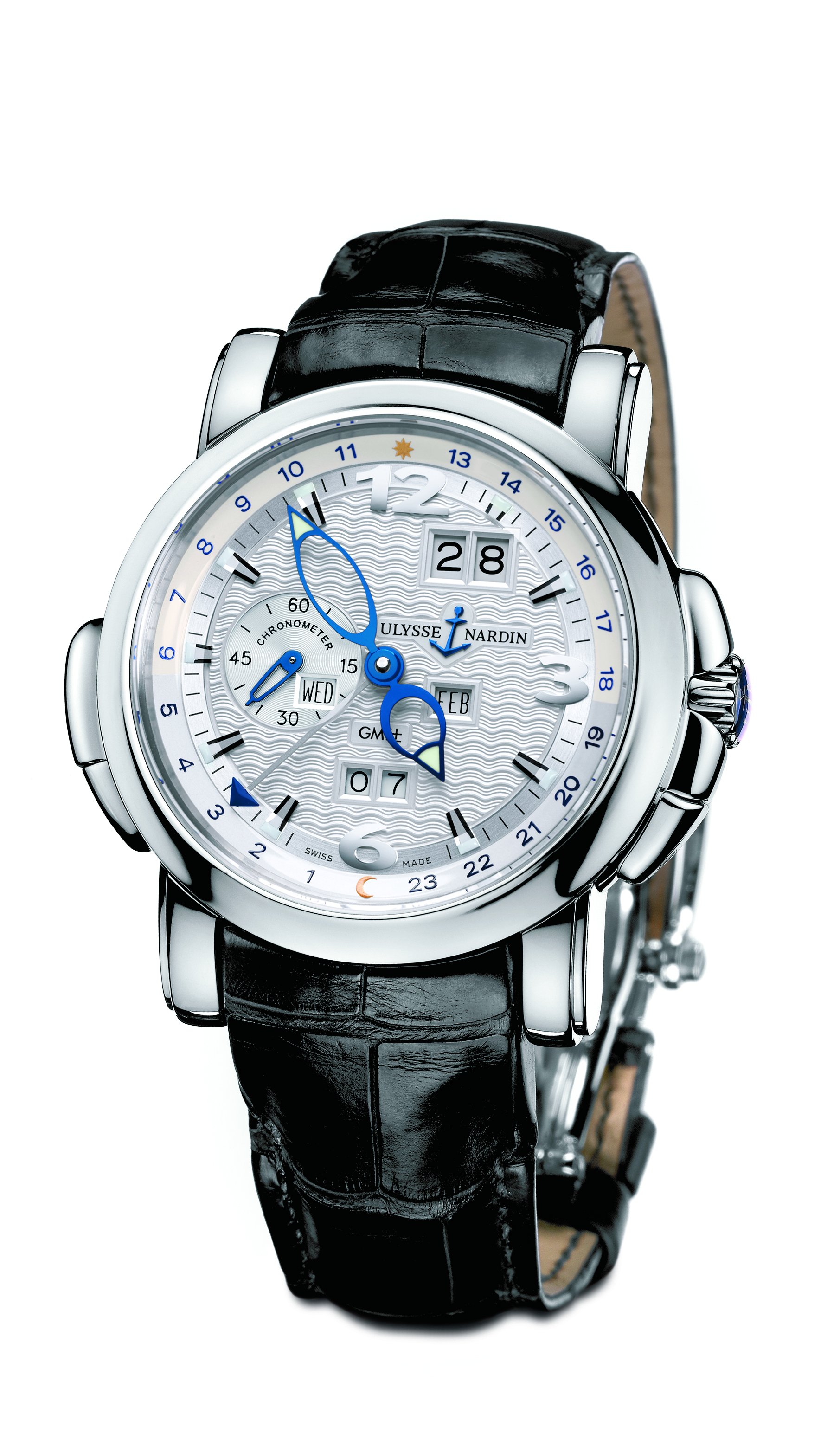 Ulysse Nardin GMT Clone 320-60-69 Automatic Chronograph Jet Black Watch