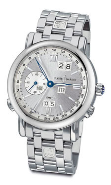 Ulysse Nardin GMT Master Chronometer Silver Case Black Dial Auto-Wind Watch