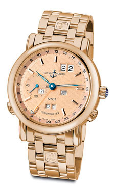 Ulysse Nardin GMT Master 322-88-8 Imitation with Vintage Copper Dial & Guilloche Art Watch