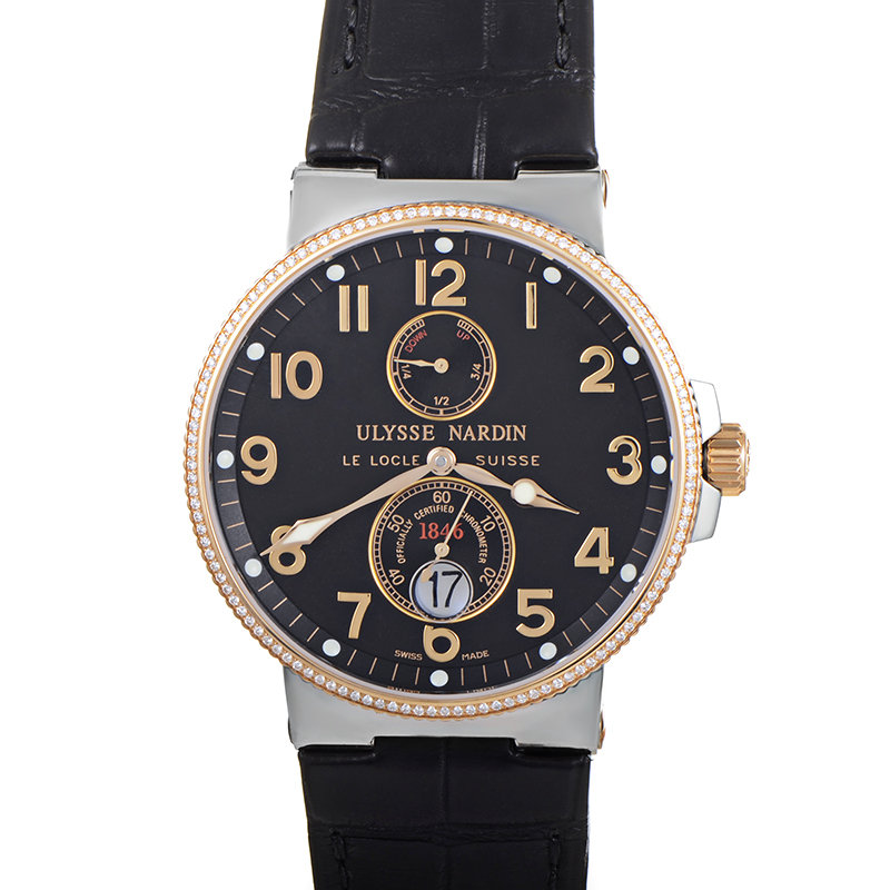 Swiss Ulysse Nardin Maxi Marine Chrono Black Face Automatic Dive Watch