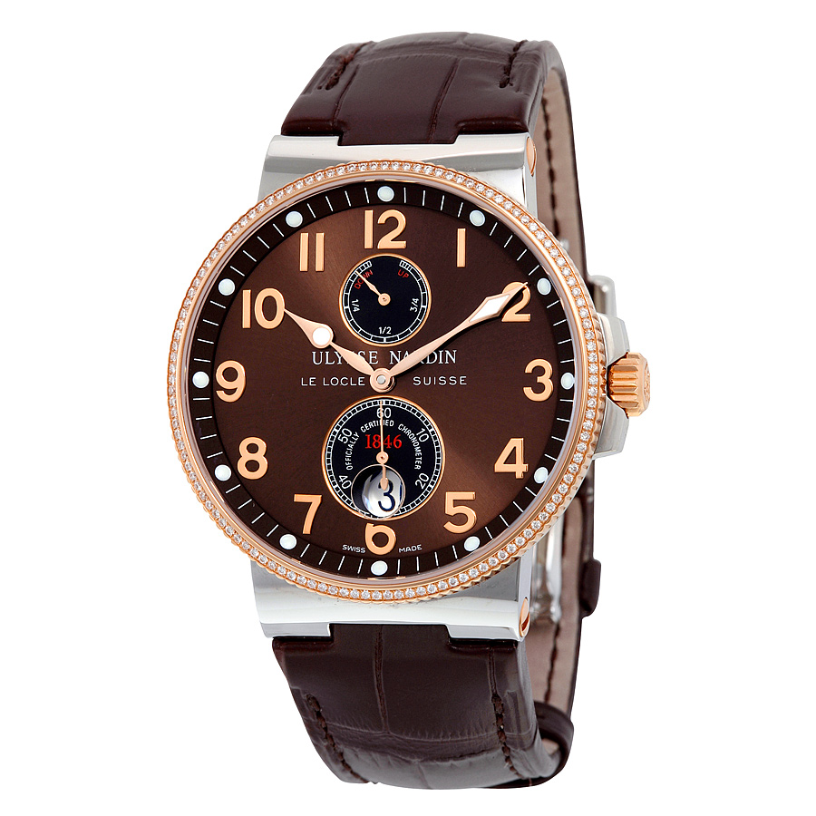 Ulysse Nardin Maxi Marine Chronograph Brown Steel and Watch - 41mm Imitation
