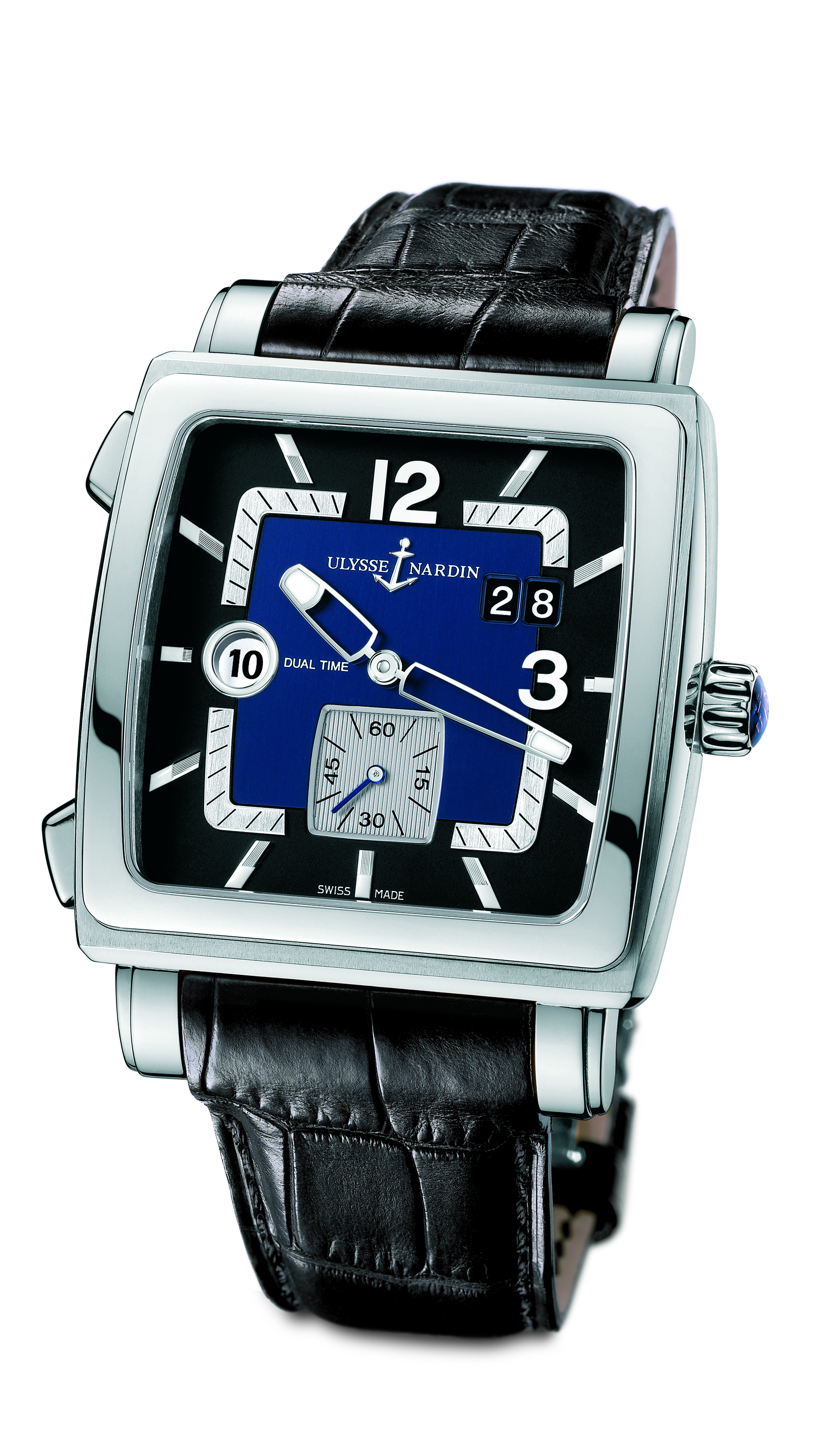 Ulysse Nardin Quadrato Chronograph Steel Grey Face Mens Watch