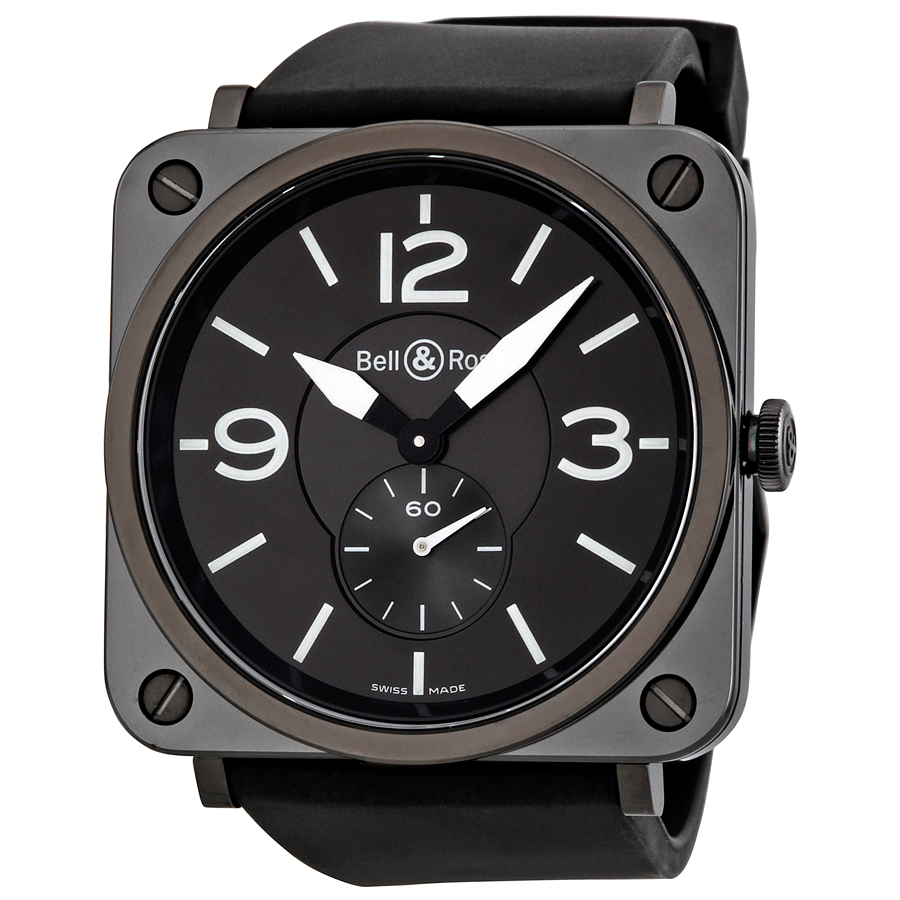 Bell & Ross Aviation Chronograph Black Dial Pilot Watch - Metal Case