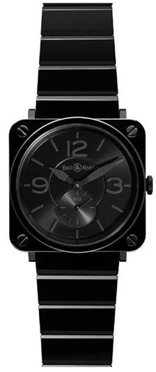 Bell Ross BRS-BLK-CER-PHT Swiss Clone Pilot Watch - Jet Black Dial, Ceramic Case, Auto, 300m Water Resistant