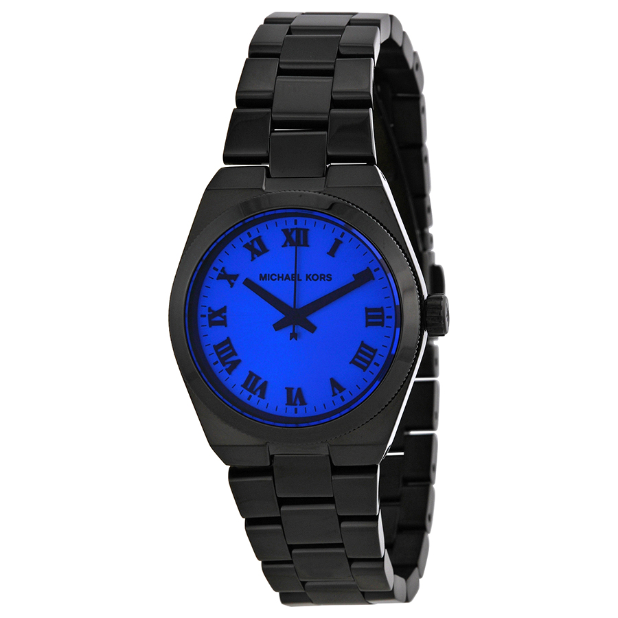 Michael Kors Channing MK5993 Imitation Black Ion-Plated Stainless Steel Watch with Silver Bezel