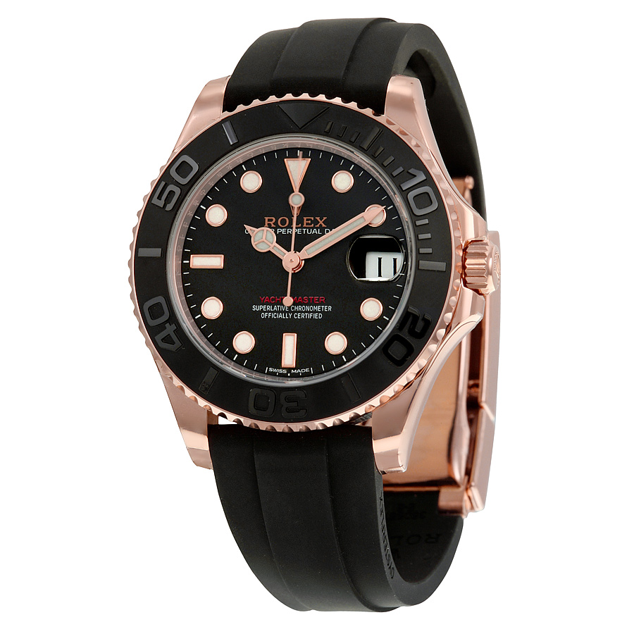 Omega Yacht-Master Diver 26mm Gold Automatic Black Face Steel Case Watch