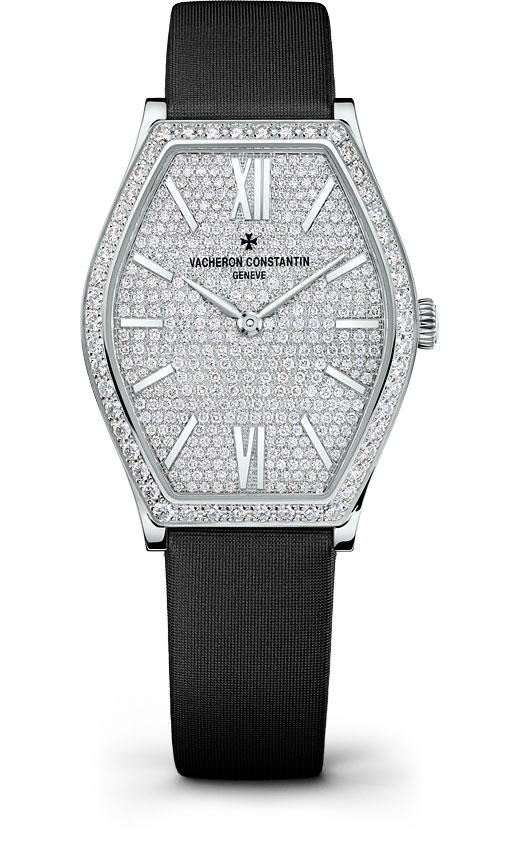 Vacheron Constantin 81510/000G-9895 - Lady's Swiss Clone w/ Diamond Bezel, Pink Gold, Black Roman Face