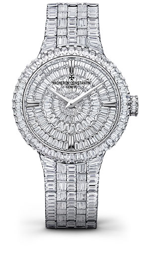 Vacheron Constantin Traditionnelle 25761QA1G9945 18K White Gold Pave Diamond Automatic Lady's Watch