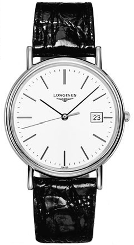 Longines L4.790.4.12.2 Men's Watch: Elegant Timepiece with Black Chronograph Face