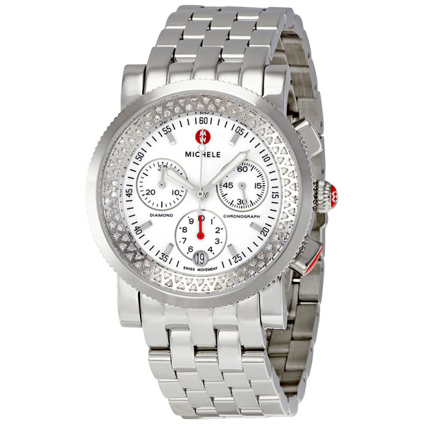 Michele MWW01C000003 Swiss Clone Automatic Silver Mesh Bracelet Chronograph Watch